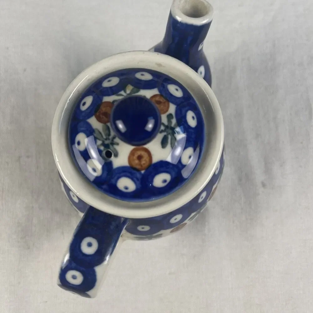 Boleslawiec Polish Pottery Nature Tea Pot with Lid Spout